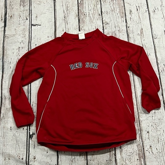 Boston Red Sox Therma Base Majestic Red Pullover Sports Shirt - Picture 1 of 8
